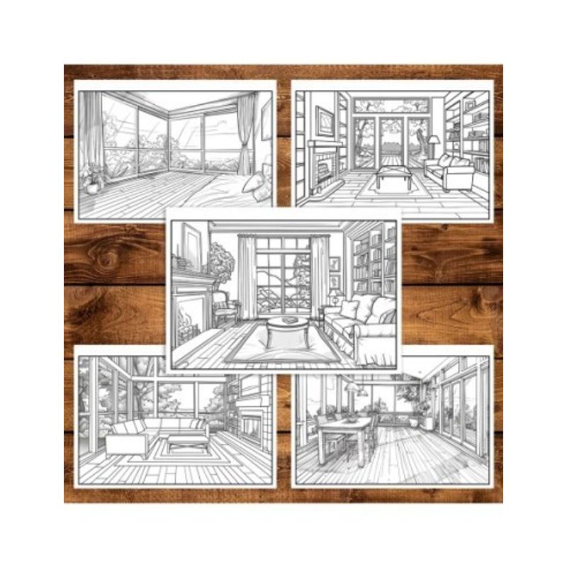 Carti si Birotica - Carti - Carti pentru copii - Carti de colorat - Carte de colorat pentru relaxare si antistres, 40 de ilustratii, Design Interior, 86 pagini, A5 - Infinity.ro