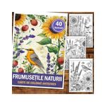 Carti si Birotica - Carti - Carti pentru copii - Carti de colorat - Carte de colorat pentru relaxare si antistres, 40 de ilustratii, Frumusetile Naturii, 86 pagini, A5 - Infinity.ro