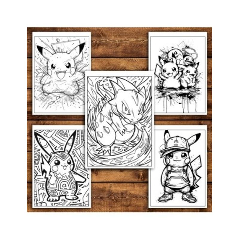 Carti si Birotica - Carti - Carti pentru copii - Carti de colorat - Carte de colorat pentru relaxare si antistres, 40 de ilustratii, Graffiti Pokemon, 86 pagini, A5 - Infinity.ro