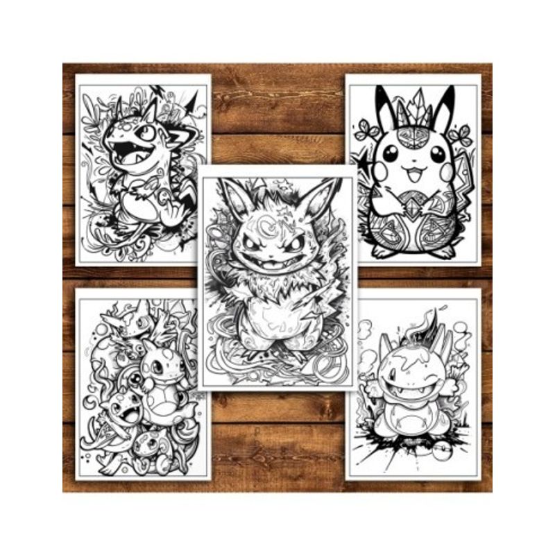 Carti si Birotica - Carti - Carti pentru copii - Carti de colorat - Carte de colorat pentru relaxare si antistres, 40 de ilustratii, Graffiti Pokemon, 86 pagini, A5 - Infinity.ro