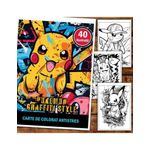 Carti si Birotica - Carti - Carti pentru copii - Carti de colorat - Carte de colorat pentru relaxare si antistres, 40 de ilustratii, Graffiti Pokemon, 86 pagini, A5 - Infinity.ro