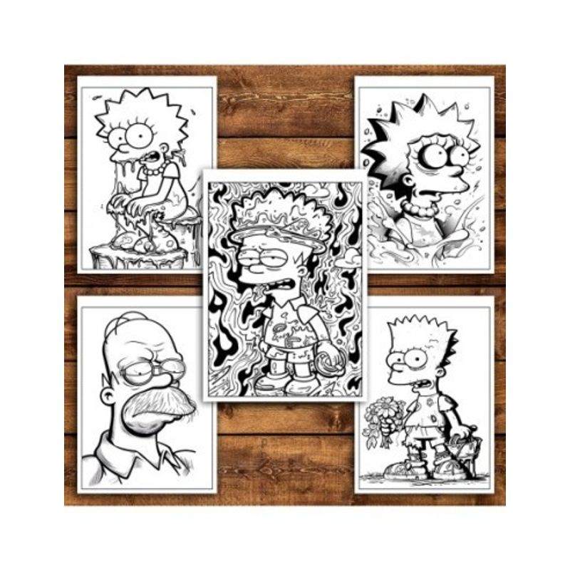 Carti si Birotica - Carti - Carti pentru copii - Carti de colorat - Carte de colorat pentru relaxare si antistres, 40 de ilustratii, Graffiti Simpsons, 86 pagini, A5 - Infinity.ro