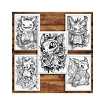 Carti si Birotica - Carti - Carti pentru copii - Carti de colorat - Carte de colorat pentru relaxare si antistres, 40 de ilustratii, Graffiti Pokemon, 86 pagini, A5 - Infinity.ro