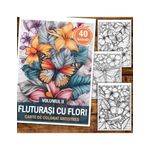 Carti si Birotica - Carti - Carti pentru copii - Carti de colorat - Carte de colorat pentru relaxare si antistres, 40 de ilustratii, Fluturasi cu Flori - Volumul II, 86 pagini, A5 - Infinity.ro