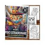 Carti si Birotica - Carti - Carti pentru copii - Carti de colorat - Carte de colorat pentru relaxare si antistres, 40 de ilustratii, Pisici Extraordinare - Volumul I, 86 pagini, A5 - Infinity.ro