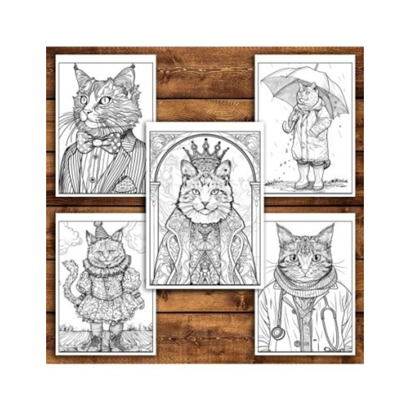 Carti si Birotica - Carti - Carti pentru copii - Carti de colorat - Carte de colorat pentru relaxare si antistres, 40 de ilustratii, Pisici Extraordinare - Volumul I, 86 pagini, A5 - Infinity.ro