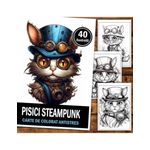 Carti si Birotica - Carti - Carti pentru copii - Carti de colorat - Carte de colorat pentru relaxare si antistres, 40 de ilustratii, Pisici Steampunk, 86 pagini, A5 - Infinity.ro