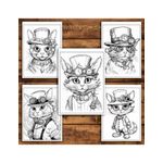 Carti si Birotica - Carti - Carti pentru copii - Carti de colorat - Carte de colorat pentru relaxare si antistres, 40 de ilustratii, Pisici Steampunk, 86 pagini, A5 - Infinity.ro