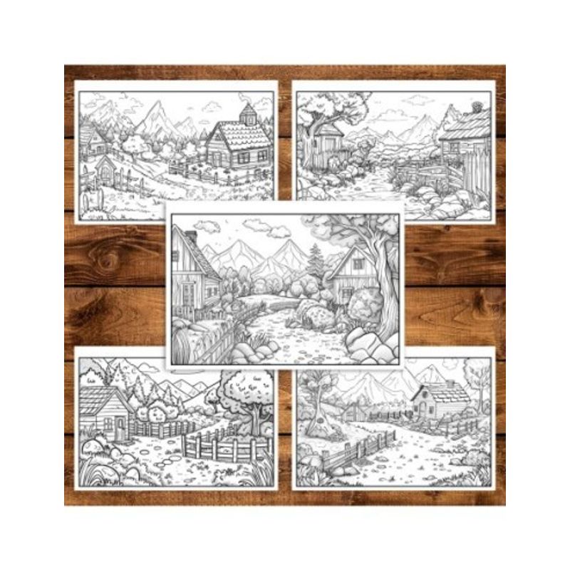 Carti si Birotica - Carti - Carti pentru copii - Carti de colorat - Carte de colorat pentru relaxare si antistres, 40 de ilustratii, Sate Izolate, 86 pagini, A5 - Infinity.ro