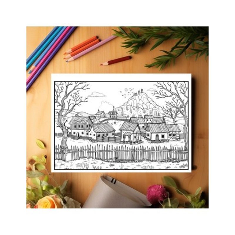 Carti si Birotica - Carti - Carti pentru copii - Carti de colorat - Carte de colorat pentru relaxare si antistres, 40 de ilustratii, Sate Izolate, 86 pagini, A5 - Infinity.ro