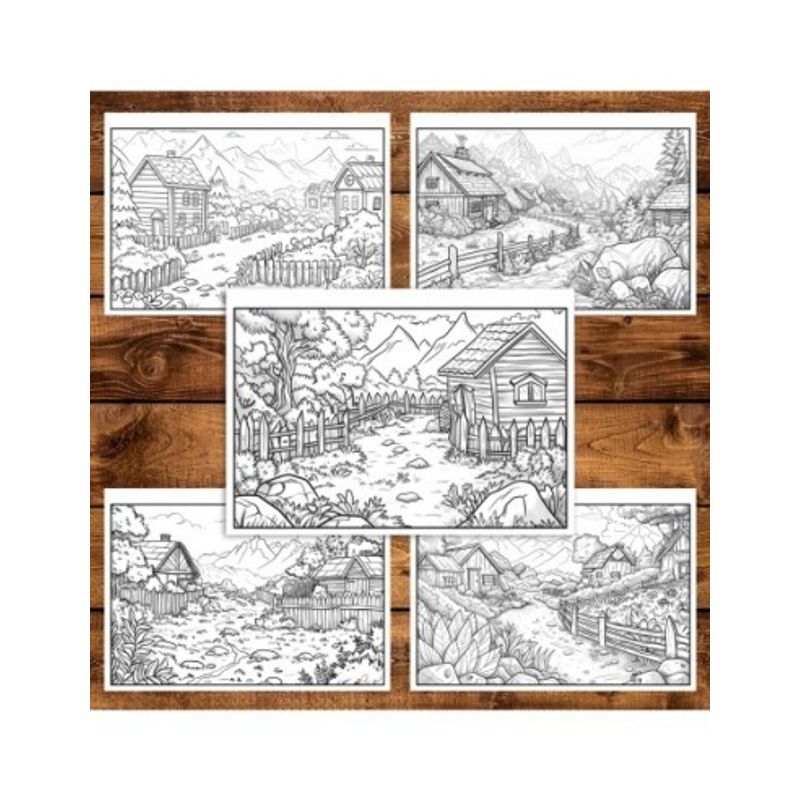 Carti si Birotica - Carti - Carti pentru copii - Carti de colorat - Carte de colorat pentru relaxare si antistres, 40 de ilustratii, Sate Izolate, 86 pagini, A5 - Infinity.ro