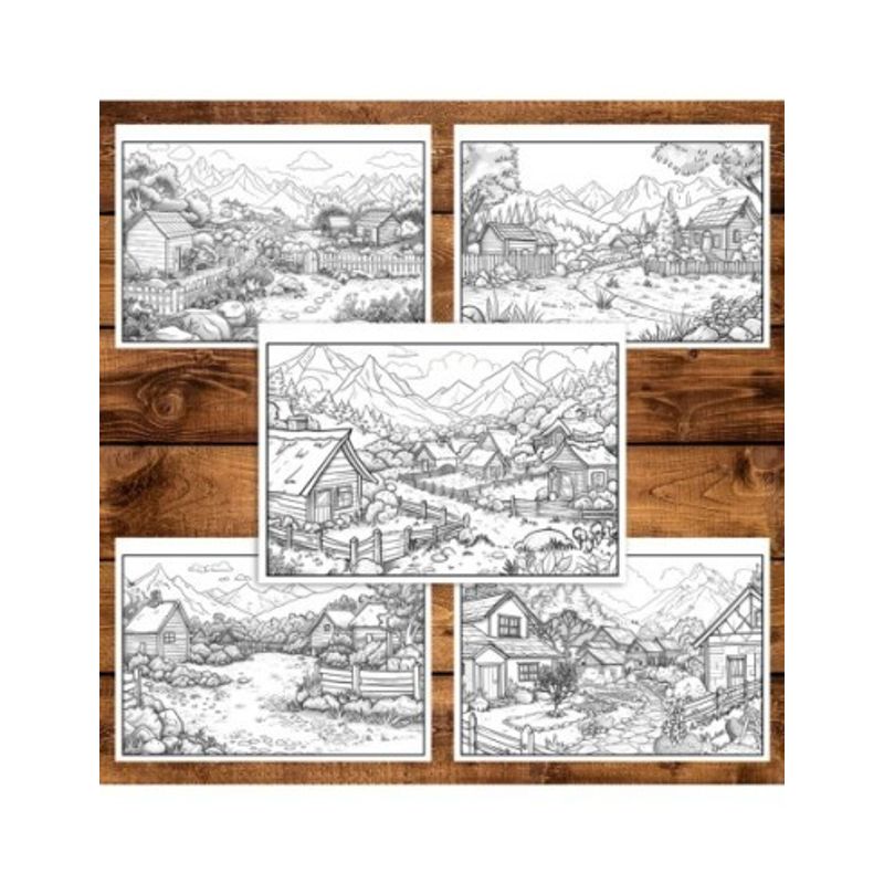 Carti si Birotica - Carti - Carti pentru copii - Carti de colorat - Carte de colorat pentru relaxare si antistres, 40 de ilustratii, Sate Izolate, 86 pagini, A5 - Infinity.ro