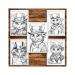 Carti si Birotica - Carti - Carti pentru copii - Carti de colorat - Carte de colorat pentru relaxare si antistres, 40 de ilustratii, Pisici Steampunk, 86 pagini, A5 - Infinity.ro