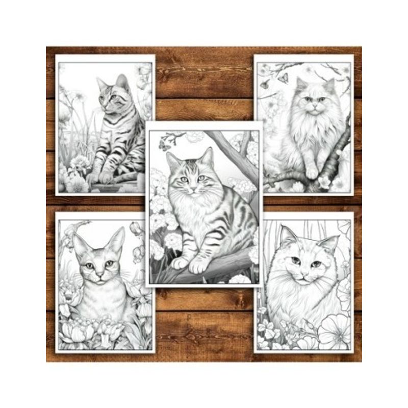 Carti si Birotica - Carti - Carti pentru copii - Carti de colorat - Carte de colorat pentru relaxare si antistres, 40 de ilustratii, Spring Cats, 86 pagini, A5 - Infinity.ro