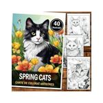 Carti si Birotica - Carti - Carti pentru copii - Carti de colorat - Carte de colorat pentru relaxare si antistres, 40 de ilustratii, Spring Cats, 86 pagini, A5 - Infinity.ro