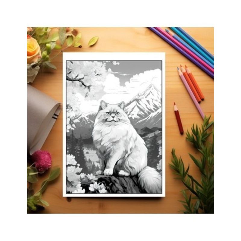 Carti si Birotica - Carti - Carti pentru copii - Carti de colorat - Carte de colorat pentru relaxare si antistres, 40 de ilustratii, Spring Cats, 86 pagini, A5 - Infinity.ro