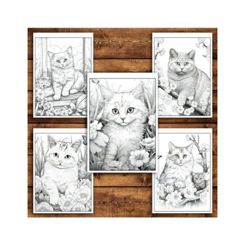 Carti si Birotica - Carti - Carti pentru copii - Carti de colorat - Carte de colorat pentru relaxare si antistres, 40 de ilustratii, Spring Cats, 86 pagini, A5 - Infinity.ro