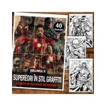 Carti si Birotica - Carti - Carti pentru copii - Carti de colorat - Carte de colorat pentru relaxare si antistres, 40 de ilustratii, Supereroi in stil graffiti - Volumul II, 86 pagini, A5 - Infinity.ro
