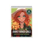 Carti si Birotica - Carti - Carti pentru copii - Carti de colorat - Carte de colorat pentru relaxare si antistres, 45 de ilustratii, Anime Farmer Girls, 96 pagini, A5 - Infinity.ro