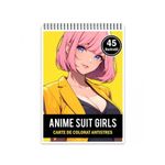 Carti si Birotica - Carti - Carti pentru copii - Carti de colorat - Carte de colorat pentru relaxare si antistres, 45 de ilustratii, Anime Suit Girls, 106 pagini, A5 - Infinity.ro