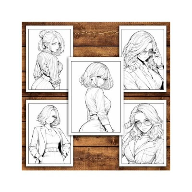 Carti si Birotica - Carti - Carti pentru copii - Carti de colorat - Carte de colorat pentru relaxare si antistres, 45 de ilustratii, Anime Suit Girls, 106 pagini, A5 - Infinity.ro