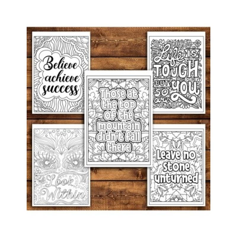 Carti si Birotica - Carti - Carti pentru copii - Carti de colorat - Carte de colorat pentru relaxare si antistres, 45 de ilustratii, Citate Motivationale, 96 pagini, A5 - Infinity.ro