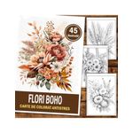 Carti si Birotica - Carti - Carti pentru copii - Carti de colorat - Carte de colorat pentru relaxare si antistres, 45 de ilustratii, Flori Boho, 96 pagini, A5 - Infinity.ro