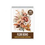 Carti si Birotica - Carti - Carti pentru copii - Carti de colorat - Carte de colorat pentru relaxare si antistres, 45 de ilustratii, Flori Boho, 96 pagini, A5 - Infinity.ro