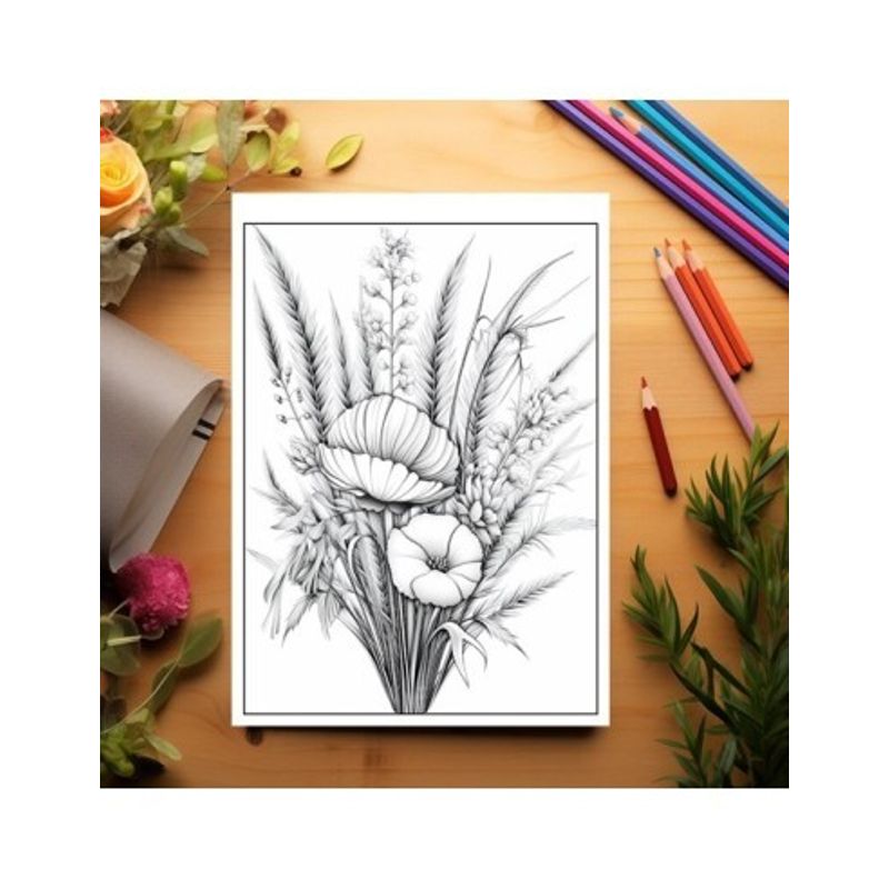 Carti si Birotica - Carti - Carti pentru copii - Carti de colorat - Carte de colorat pentru relaxare si antistres, 45 de ilustratii, Flori Boho, 96 pagini, A5 - Infinity.ro
