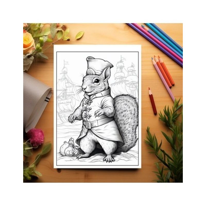 Carti si Birotica - Carti - Carti pentru copii - Carti de colorat - Carte de colorat pentru relaxare si antistres, 45 de ilustratii, Fantasy Squirrels 96 pagini, A5 - Infinity.ro