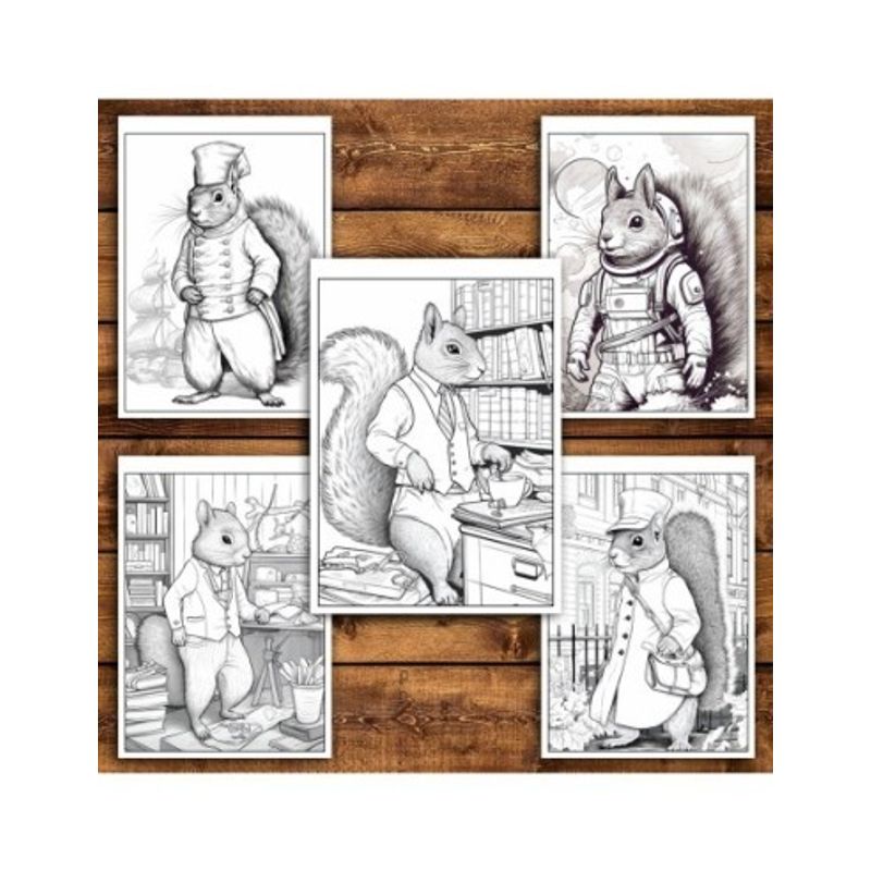 Carti si Birotica - Carti - Carti pentru copii - Carti de colorat - Carte de colorat pentru relaxare si antistres, 45 de ilustratii, Fantasy Squirrels 96 pagini, A5 - Infinity.ro