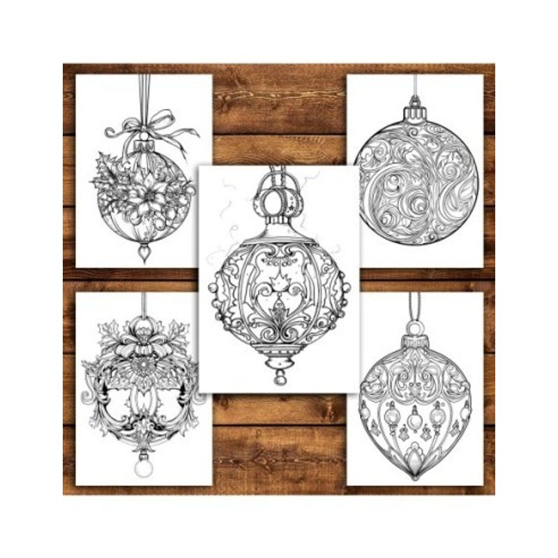 Carti si Birotica - Carti - Carti pentru copii - Carti de colorat - Carte de colorat pentru relaxare si antistres, 45 de ilustratii, Ornamente de Craciun, 96 pagini, A5 - Infinity.ro