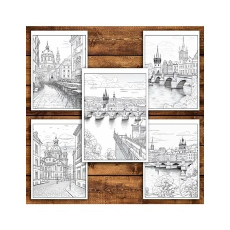 Carti si Birotica - Carti - Carti pentru copii - Carti de colorat - Carte de colorat pentru relaxare si antistres, 45 de ilustratii, Praga, 96 pagini, A5 - Infinity.ro
