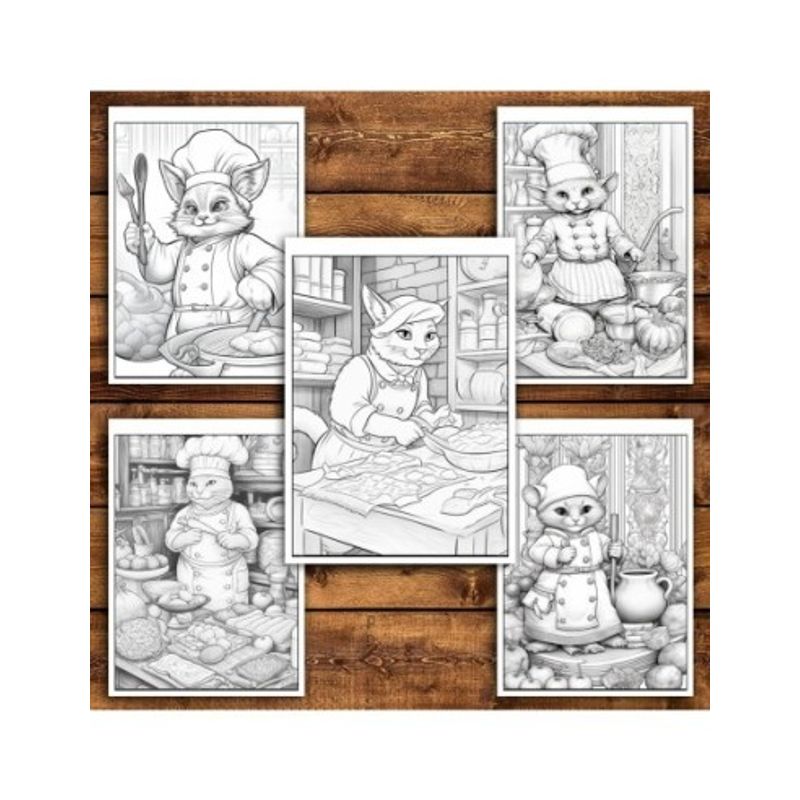 Carti si Birotica - Carti - Carti pentru copii - Carti de colorat - Carte de colorat pentru relaxare si antistres, 45 de ilustratii, Pisici Bucatari, 96 pagini, A5 - Infinity.ro