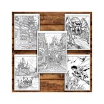 Carti si Birotica - Carti - Carti pentru copii - Carti de colorat - Carte de colorat pentru relaxare si antistres, 46 de ilustratii, Minunile din Hogwarts, 98 pagini, A5 - Infinity.ro