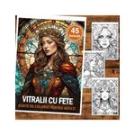 Carti si Birotica - Carti - Carti pentru copii - Carti de colorat - Carte de colorat pentru relaxare si antistres, 45 de ilustratii, Vitralii cu fete, 96 pagini, A5 - Infinity.ro
