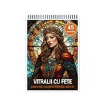Carti si Birotica - Carti - Carti pentru copii - Carti de colorat - Carte de colorat pentru relaxare si antistres, 45 de ilustratii, Vitralii cu fete, 96 pagini, A5 - Infinity.ro