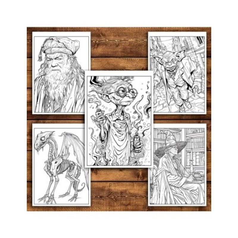 Carti si Birotica - Carti - Carti pentru copii - Carti de colorat - Carte de colorat pentru relaxare si antistres, 46 de ilustratii, Minunile din Hogwarts, 98 pagini, A5 - Infinity.ro