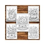 Carti si Birotica - Carti - Carti pentru copii - Carti de colorat - Carte de colorat pentru relaxare si antistres, 45 de ilustratii, Teacup Flowers, 96 pagini, A5 - Infinity.ro