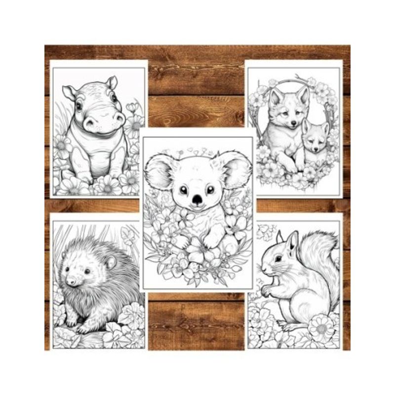 Carti si Birotica - Carti - Carti pentru copii - Carti de colorat - Carte de colorat pentru relaxare si antistres, 50 de ilustratii, Animale dragute, 106 pagini, A5 - Infinity.ro
