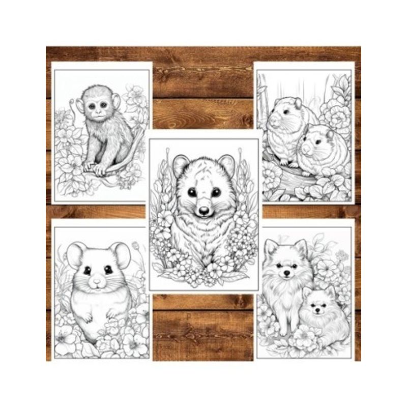Carti si Birotica - Carti - Carti pentru copii - Carti de colorat - Carte de colorat pentru relaxare si antistres, 50 de ilustratii, Animale dragute, 106 pagini, A5 - Infinity.ro