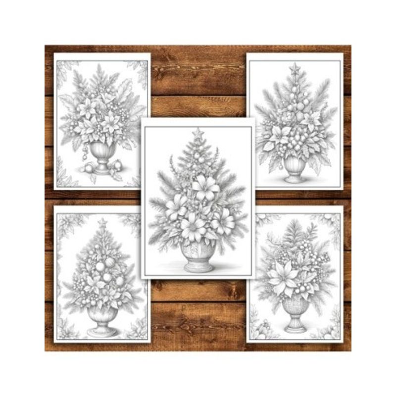 Carti si Birotica - Carti - Carti pentru copii - Carti de colorat - Carte de colorat pentru relaxare si antistres, 48 de ilustratii, Decoratiuni de Craciun, 96 pagini, A5 - Infinity.ro