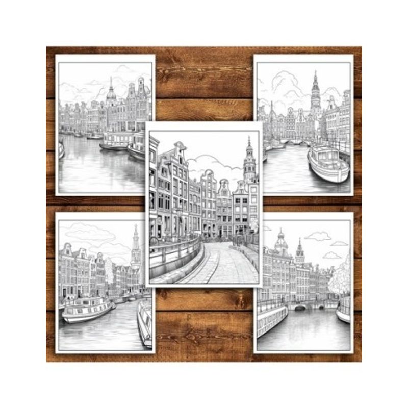 Carti si Birotica - Carti - Carti pentru copii - Carti de colorat - Carte de colorat pentru relaxare si antistres, 50 de ilustratii, Amsterdam, 106 pagini, A5 - Infinity.ro
