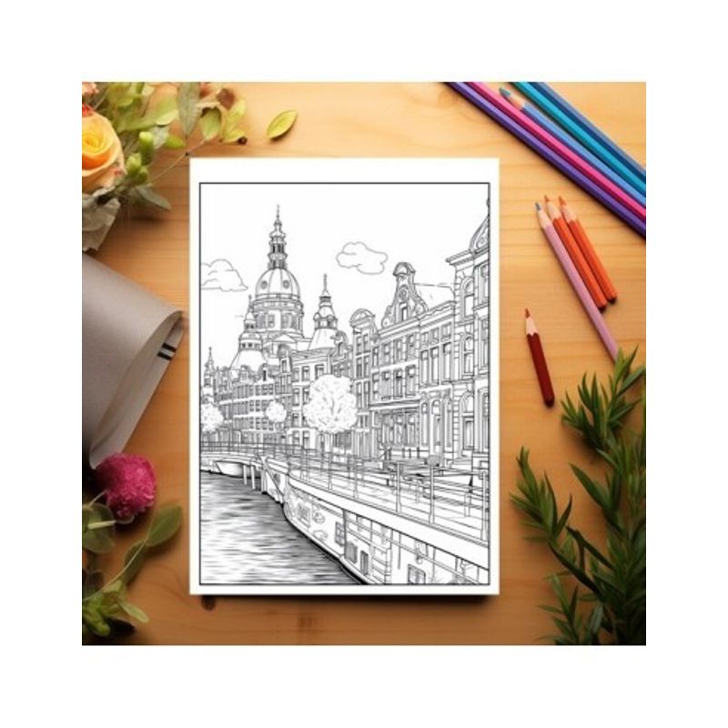 Carti si Birotica - Carti - Carti pentru copii - Carti de colorat - Carte de colorat pentru relaxare si antistres, 50 de ilustratii, Amsterdam, 106 pagini, A5 - Infinity.ro