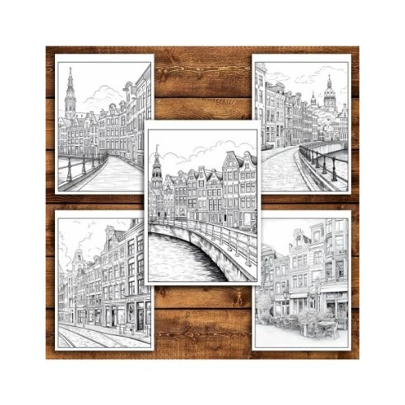 Carti si Birotica - Carti - Carti pentru copii - Carti de colorat - Carte de colorat pentru relaxare si antistres, 50 de ilustratii, Amsterdam, 106 pagini, A5 - Infinity.ro