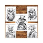 Carti si Birotica - Carti - Carti pentru copii - Carti de colorat - Carte de colorat pentru relaxare si antistres, 50 de ilustratii, Animale Steampunk, 106 pagini, A5 - Infinity.ro