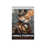 Carti si Birotica - Carti - Carti pentru copii - Carti de colorat - Carte de colorat pentru relaxare si antistres, 50 de ilustratii, Animale Steampunk, 106 pagini, A5 - Infinity.ro