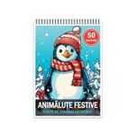 Carti si Birotica - Carti - Carti pentru copii - Carti de colorat - Carte de colorat pentru relaxare si antistres, 50 de ilustratii, Animalute Festive, 106 pagini, A5 - Infinity.ro