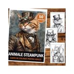 Carti si Birotica - Carti - Carti pentru copii - Carti de colorat - Carte de colorat pentru relaxare si antistres, 50 de ilustratii, Animale Steampunk, 106 pagini, A5 - Infinity.ro