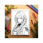 Carti si Birotica - Carti - Carti pentru copii - Carti de colorat - Carte de colorat pentru relaxare si antistres, 50 de ilustratii, Anime Army Girls - Volumul II, 106 pagini, A5 - Infinity.ro